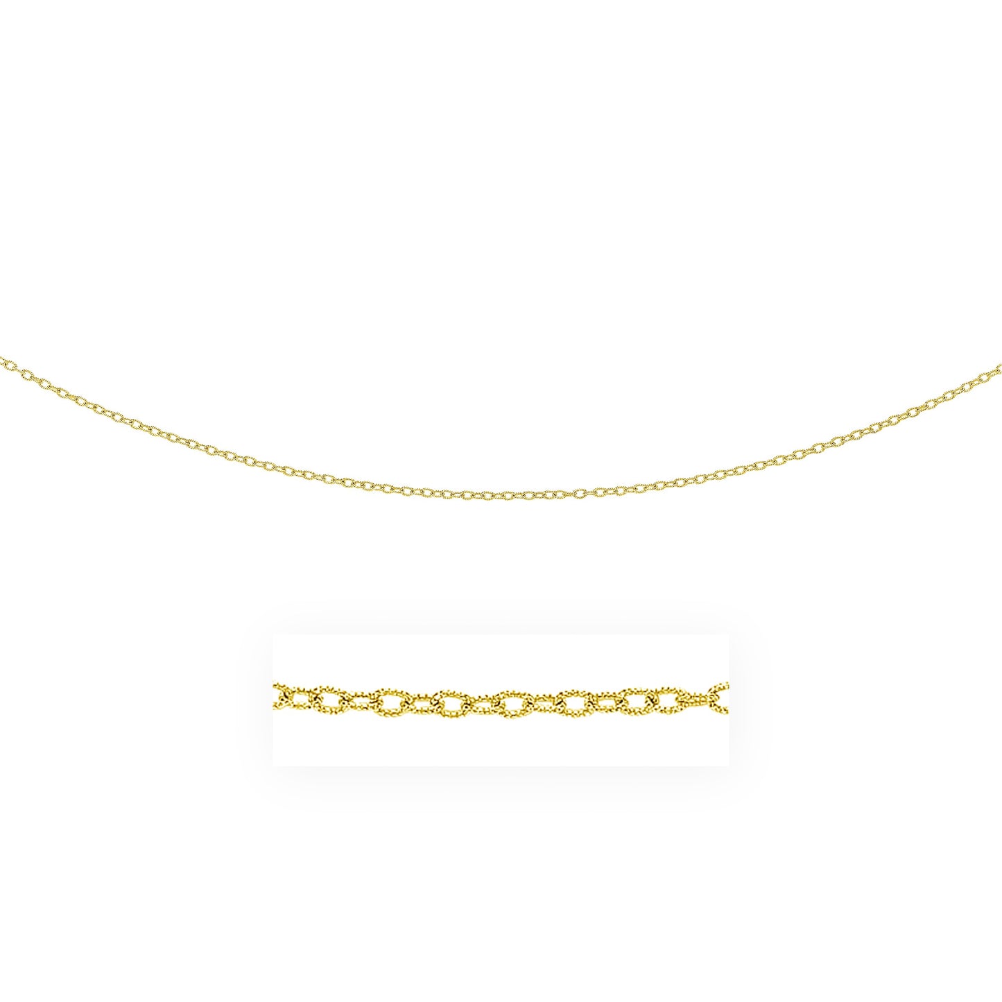 14k Yellow Gold Pendant Chain with Textured Links (2.50 mm)