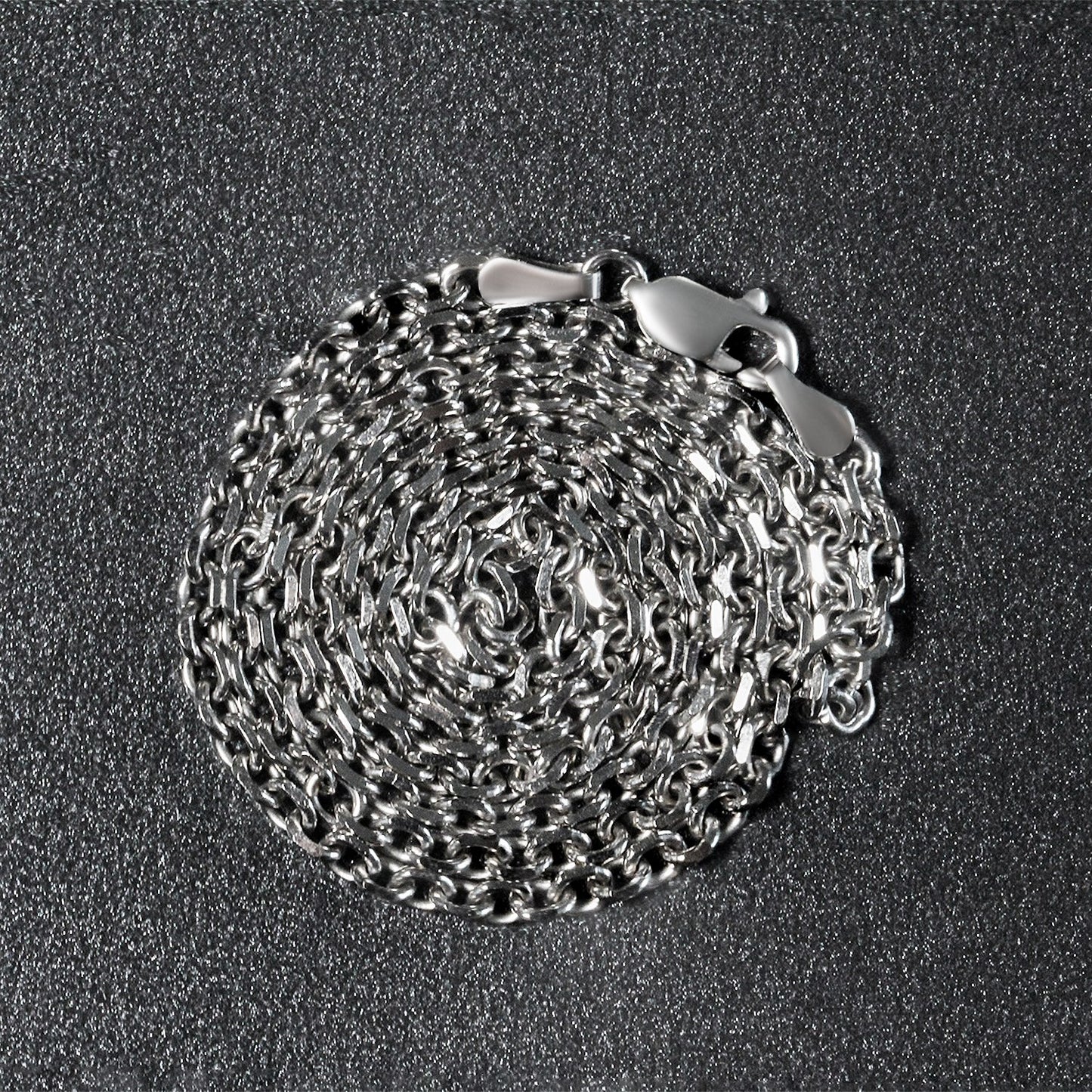 14k White Gold Diamond Cut Cable Link Chain (2.90 mm)