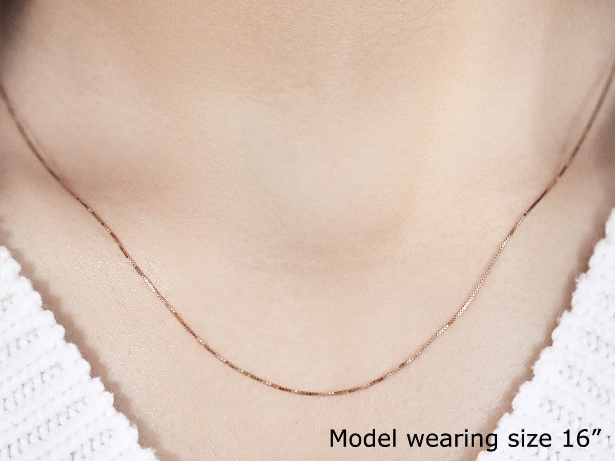 14k Rose Gold Classic Box Chain (0.45 mm)