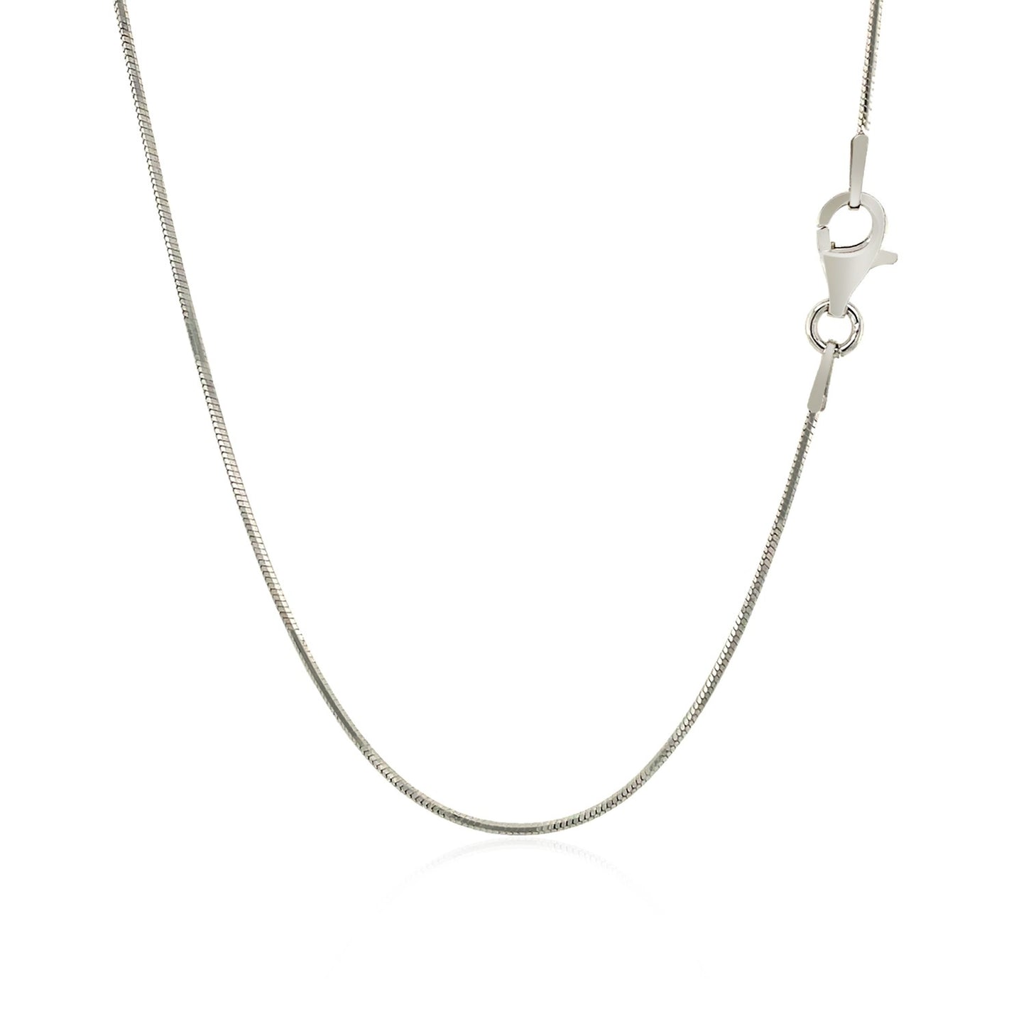 Sterling Silver Rhodium Plated Octagonal Snake Chain (0.90 mm)