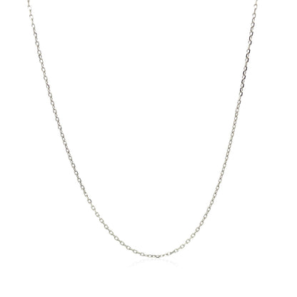 14k White Diamond Cut Cable Link Chain (0.87 mm)