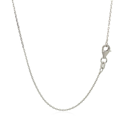 14k White Diamond Cut Cable Link Chain (0.87 mm)