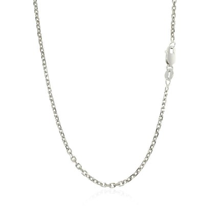14k White Gold Diamond Cut Cable Link Chain (1.90 mm)