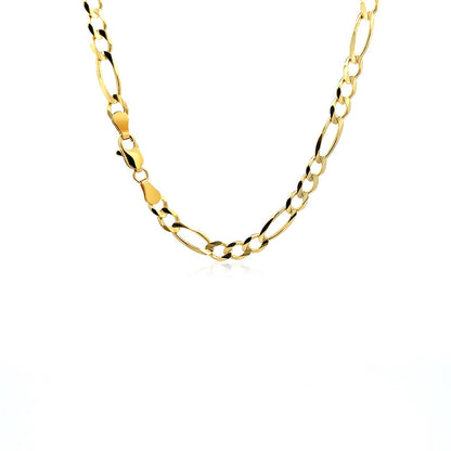 10K Yellow Gold Solid Figaro Chain (4.50 mm)