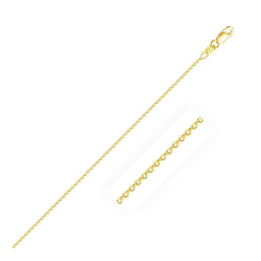 14k Yellow Gold Oval Cable Link Chain (0.97 mm)