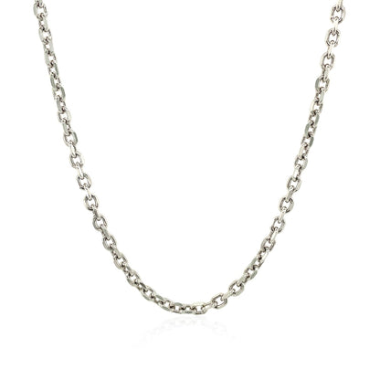 Sterling Silver Rhodium Plated Cable Chain (2.75 mm)