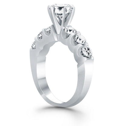 14k White Gold Shared Prong Diamond Engagement Ring