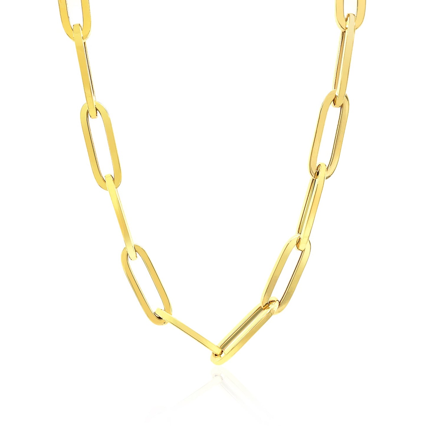 14K Yellow Gold Wide Paperclip Chain (6.10 mm)