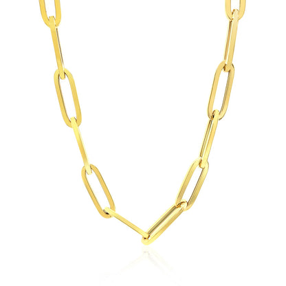 14K Yellow Gold Wide Paperclip Chain (6.10 mm)