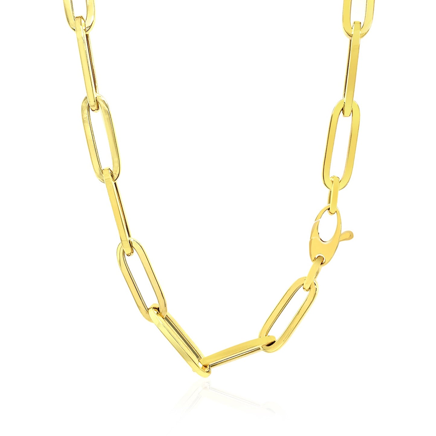 14K Yellow Gold Wide Paperclip Chain (6.10 mm)