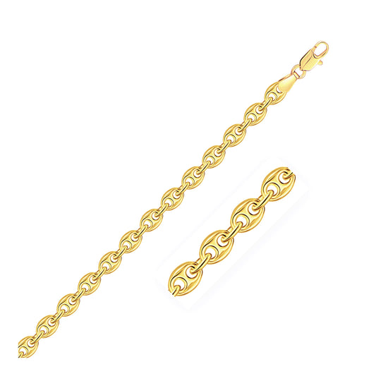 14k Yellow Gold Puffed Mariner Link Chain (4.70 mm)