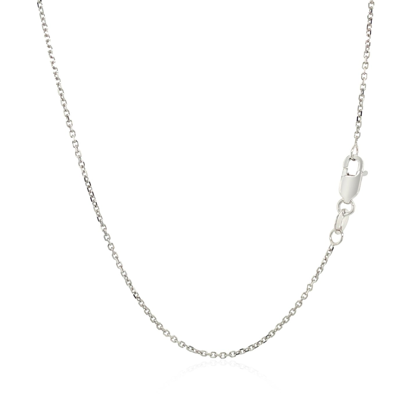 14k White Gold Diamond Cut Cable Link Chain (1.10 mm)