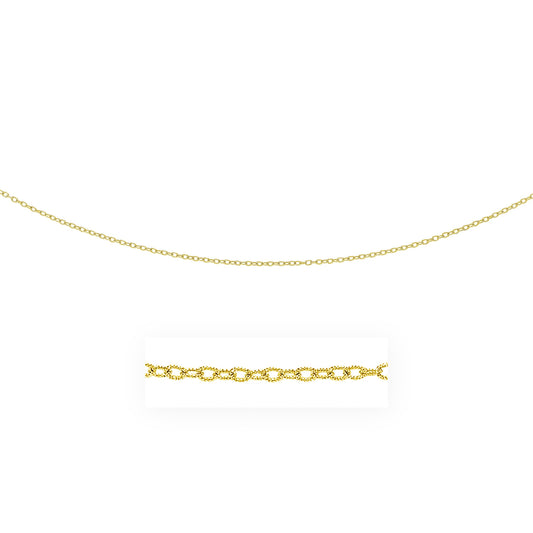 14k Yellow Gold Pendant Chain with Textured Links (2.50 mm)