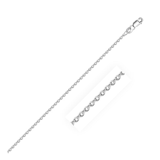 14k White Gold Diamond Cut Cable Link Chain (1.30 mm)