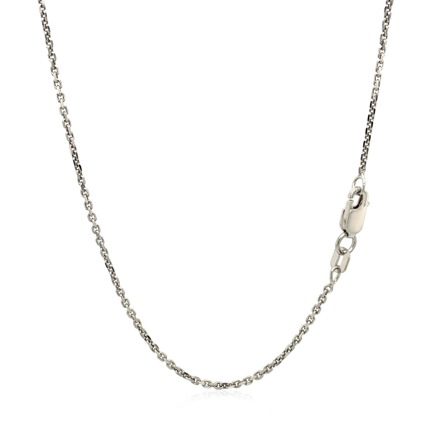 14k White Gold Diamond Cut Cable Link Chain (1.30 mm)