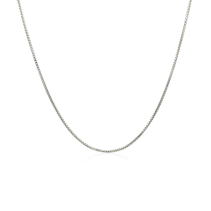 Sterling Silver Rhodium Plated Box Chain (0.70 mm)