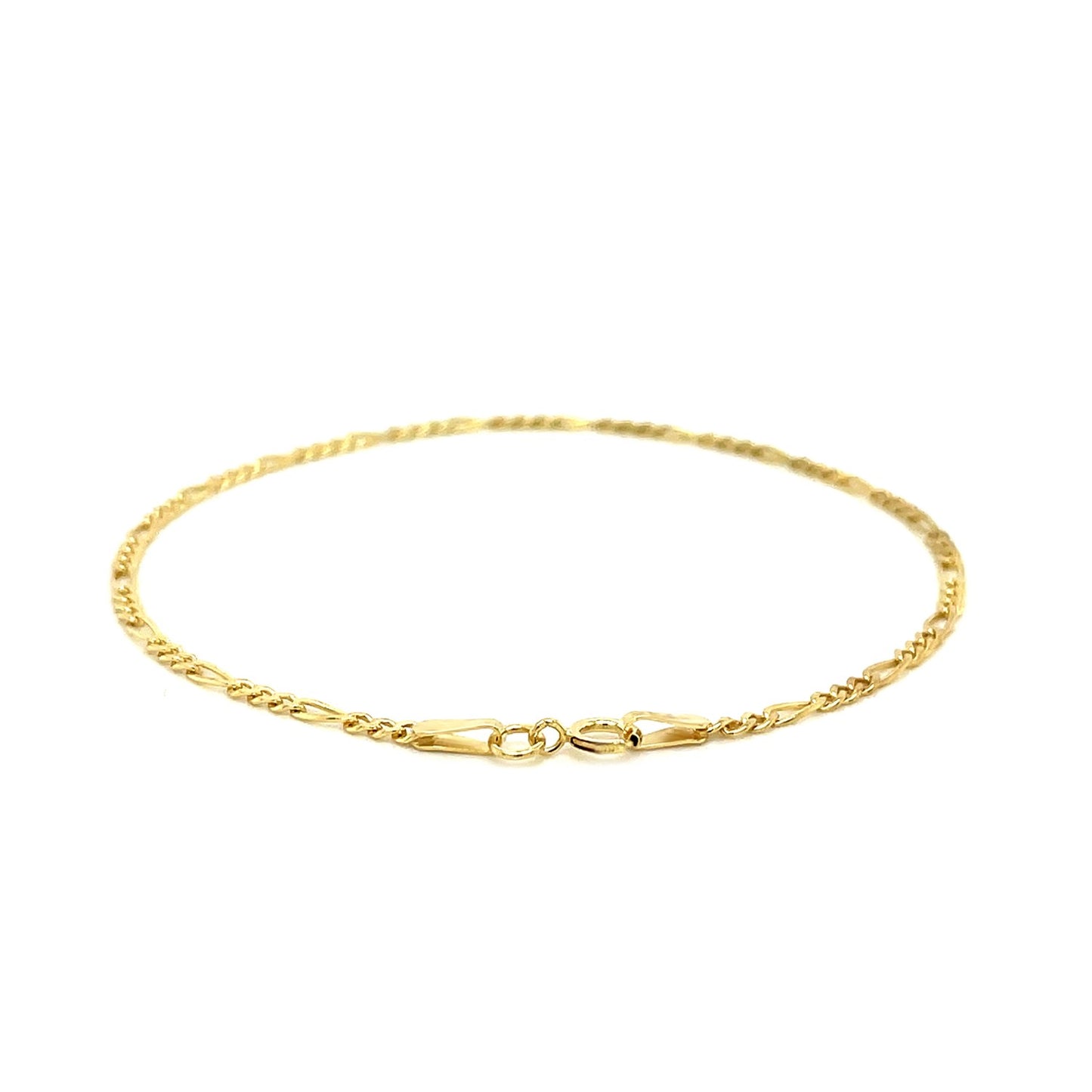 14k Yellow Gold Figaro Bracelet (1.90 mm)