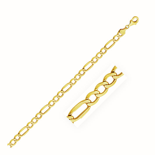 10k Yellow Gold Lite Figaro Chain (6.60 mm)