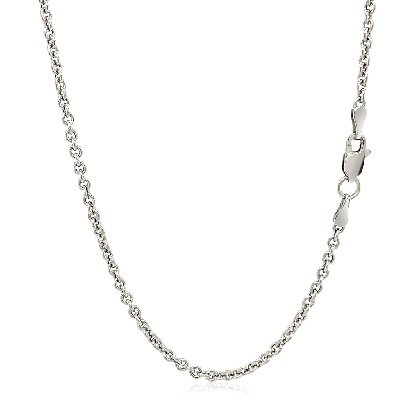 14k White Gold Forsantina Lite Cable Link Chain (2.30 mm)