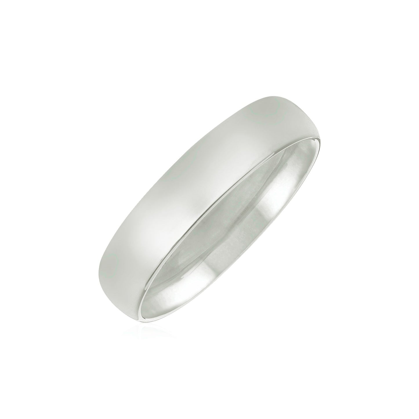 14k White Gold Comfort Fit Wedding Band(5.00 mm)