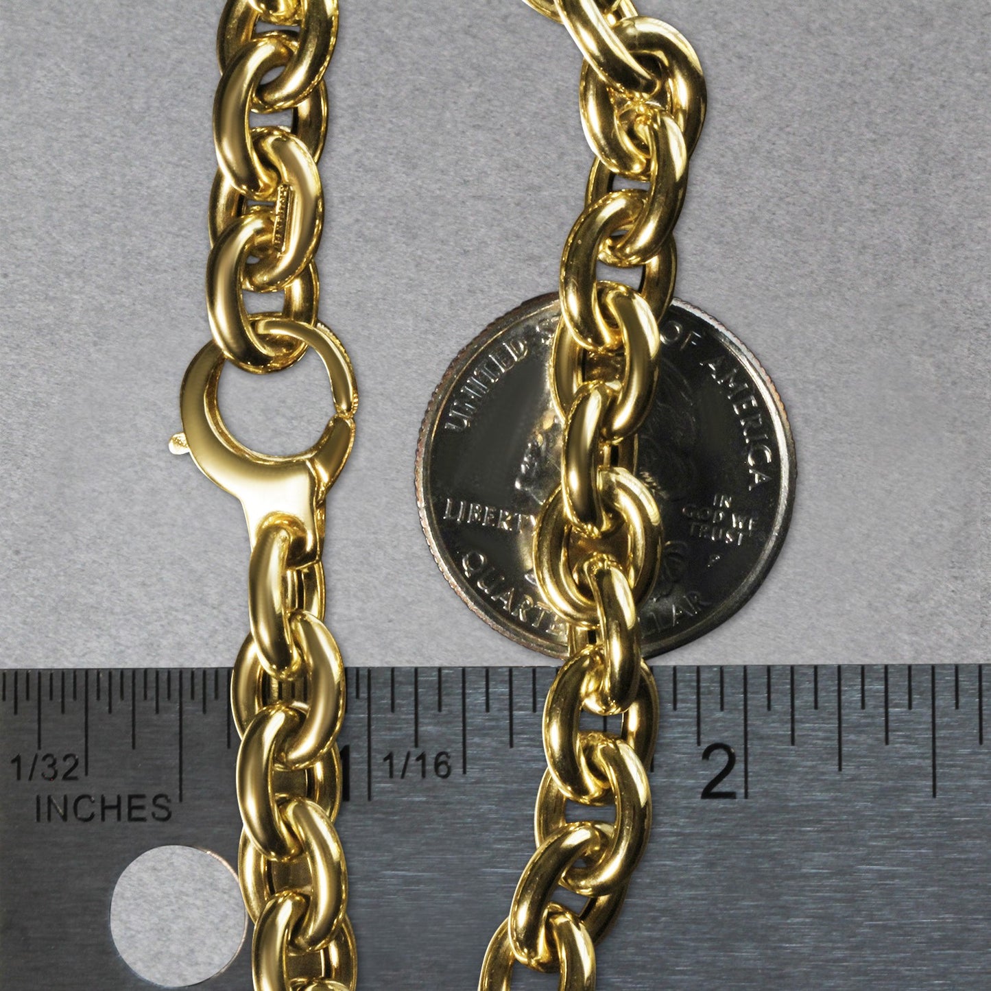 14k Yellow Gold Polished Cable Link Necklace