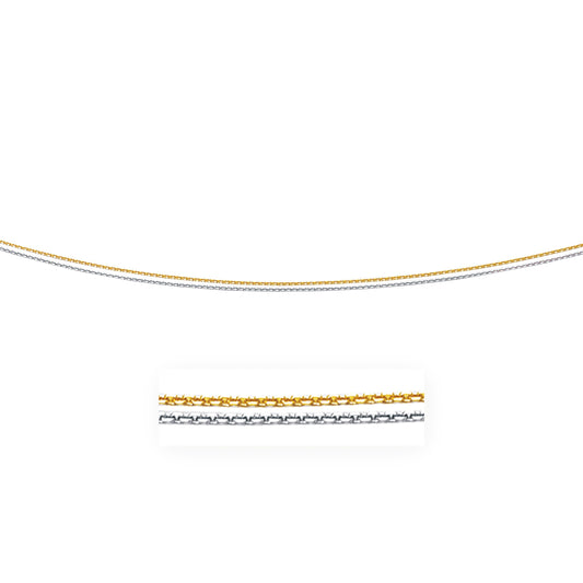 14k Two-Tone Double Strand Cable Pendant Chain (1.10 mm)