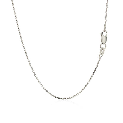 Sterling Silver Rhodium Plated Cable Chain (1.10 mm)