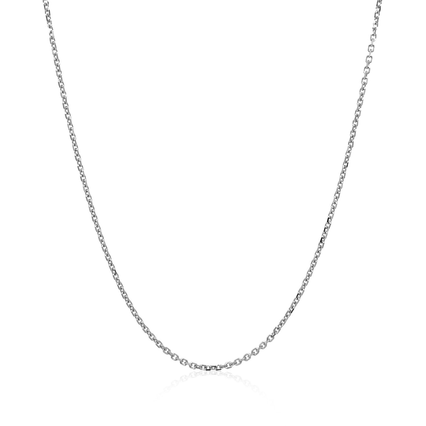 14k White Gold Diamond Cut Cable Link Chain (1.10 mm)
