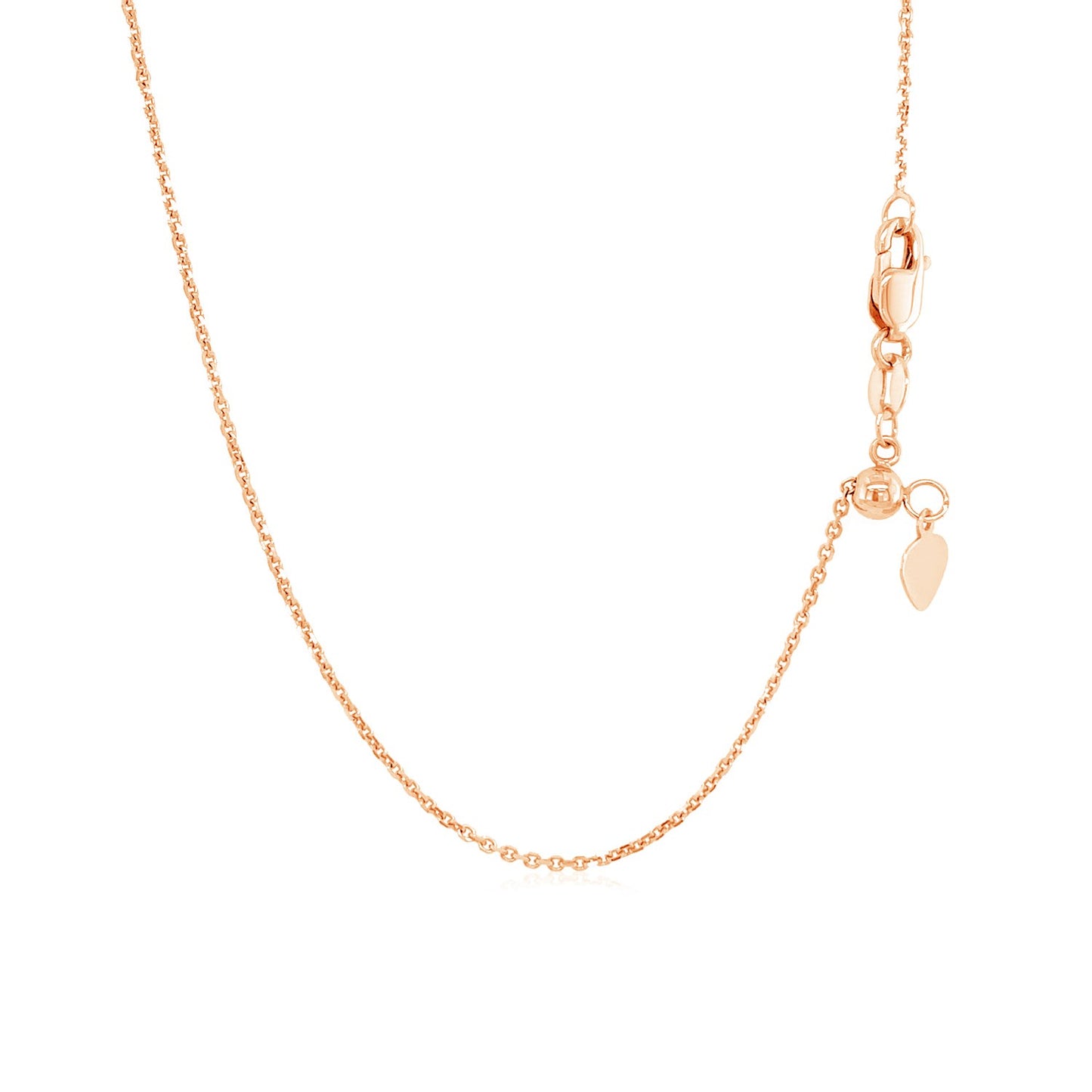 14k Rose Gold Adjustable Cable Chain (1.10 mm)