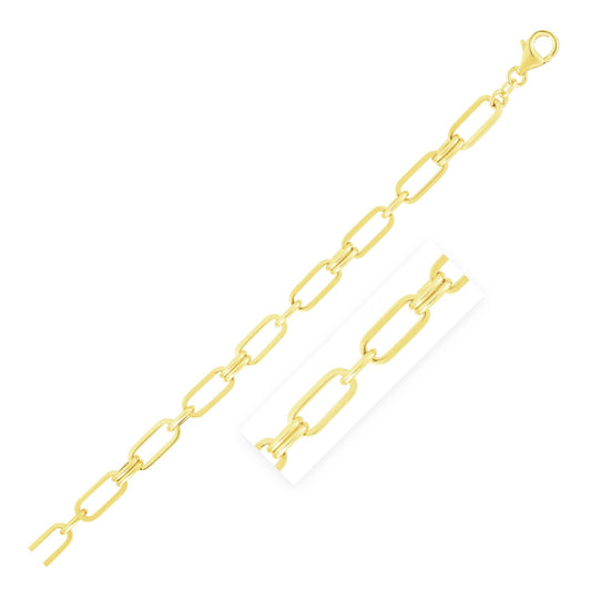 14k Yellow Gold High Polish Paperclip Rondel Link Chain (5.60 mm)