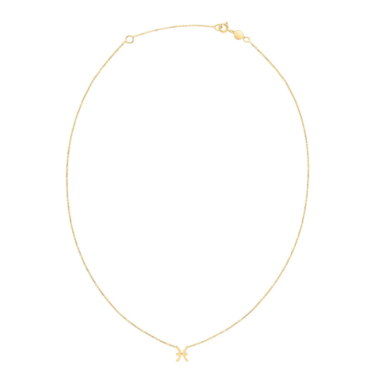 14K Yellow Gold Pisces Necklace