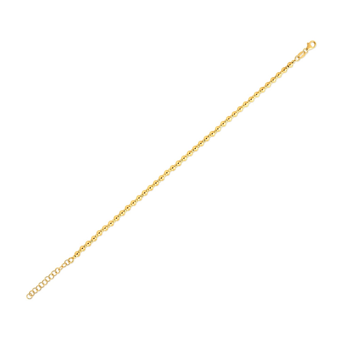 14k Yellow Gold Spaced Bead Bracelet  (3.00 mm)