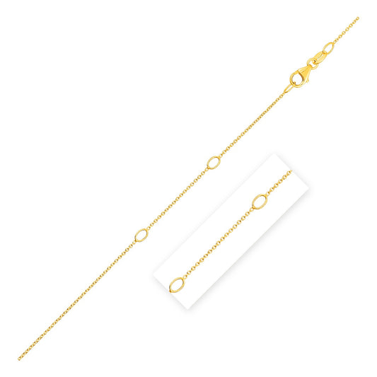 Adjustable Cable Chain in 14k Yellow Gold (0.97 mm)