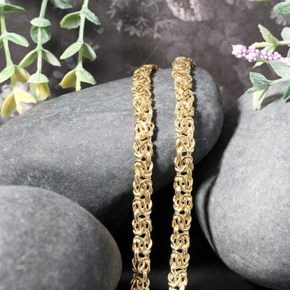 14k Yellow Gold Fancy Byzantine Chain Necklace