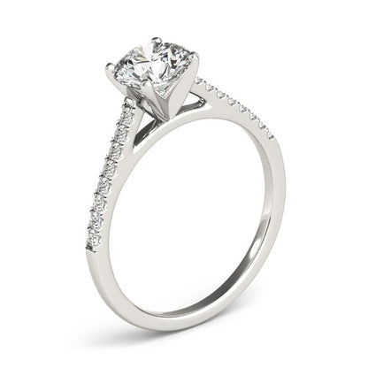 14k White Gold Pronged Round Diamond Engagement Ring (1 5/8 cttw)