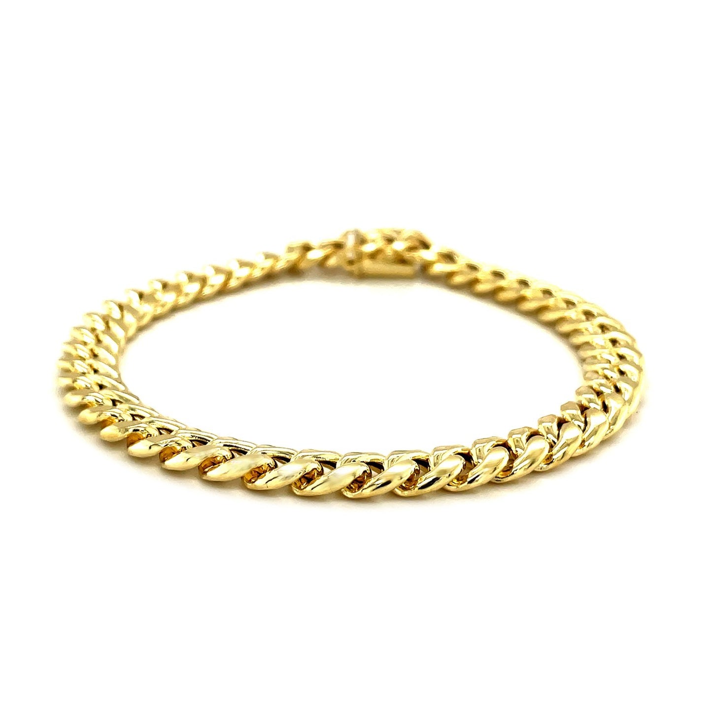 10k Yellow Gold Semi Solid Miami Cuban Bracelet (7.20 mm)