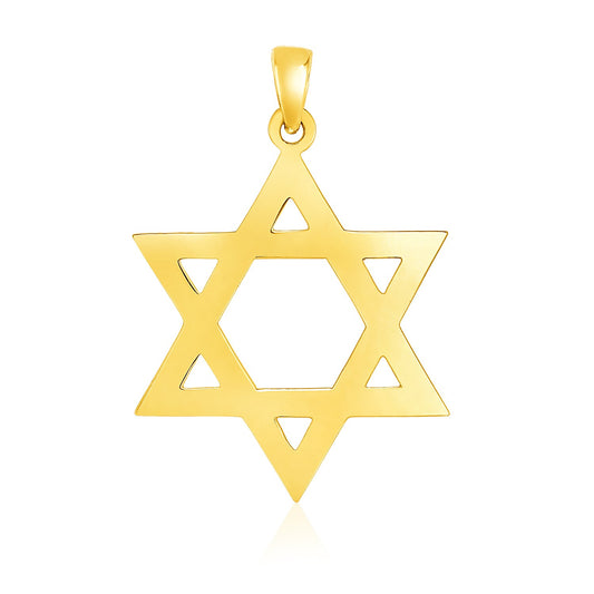 14k Yellow Gold Polished Star of David Pendant