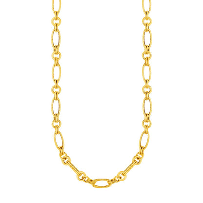 14k Yellow Gold Twisted and Polished Link Necklace