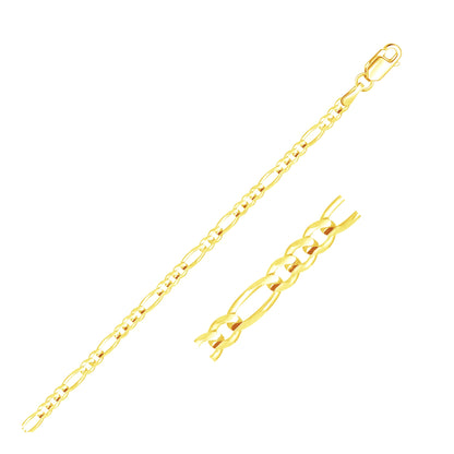 10k Yellow Gold Link Figaro Bracelet (2.60 mm)