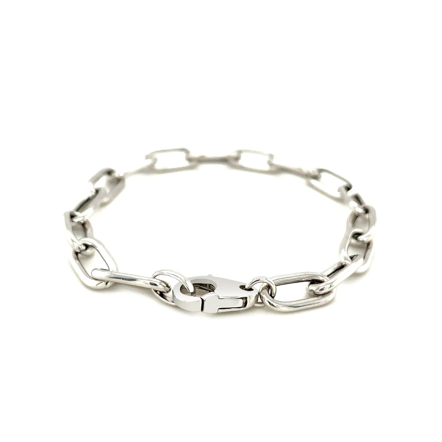 Sterling Silver Wide Paperclip Chain Bracelet (6.50 mm)