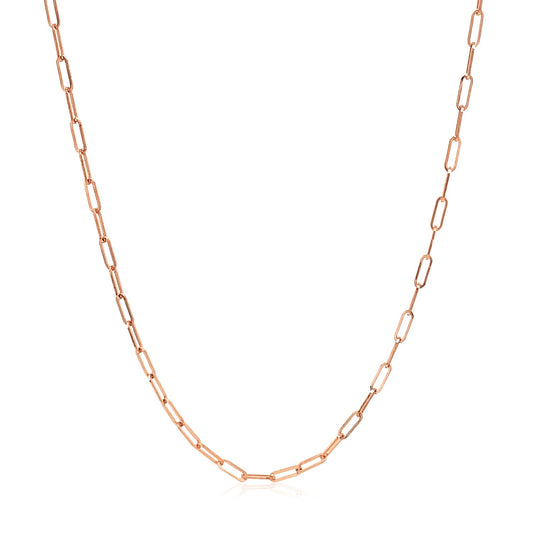 14k Rose Gold Adjustable Paperclip Chain (1.50 mm)