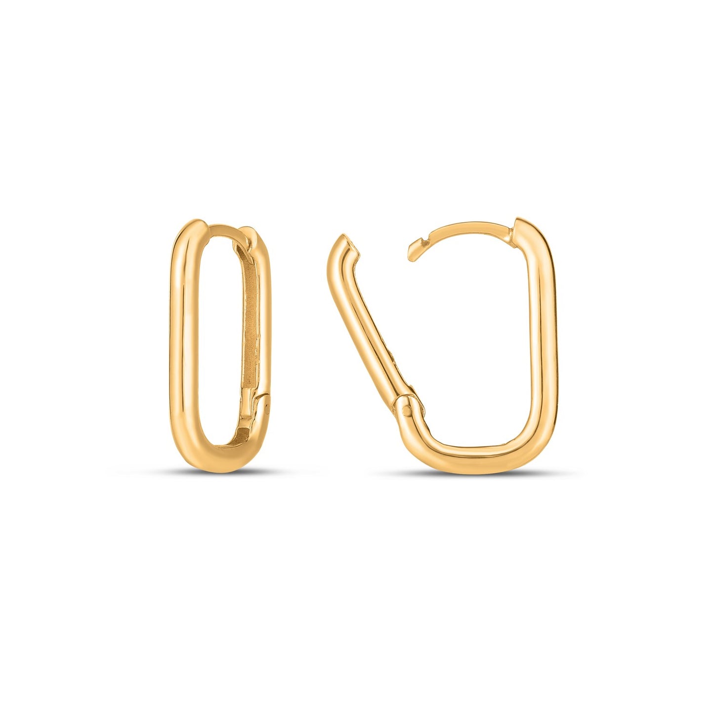 Paperclip Huggie Earring in 14K Yellow Gold