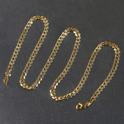 14k Two Tone Gold Pave Curb Chain (4.60 mm)