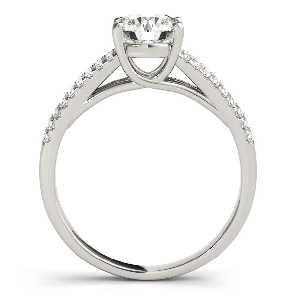 14k White Gold Split Shank Round Diamond Engagement Ring (1 1/8 cttw)