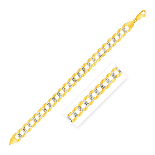 14k Two Tone Gold Pave Curb Chain (11.23 mm)