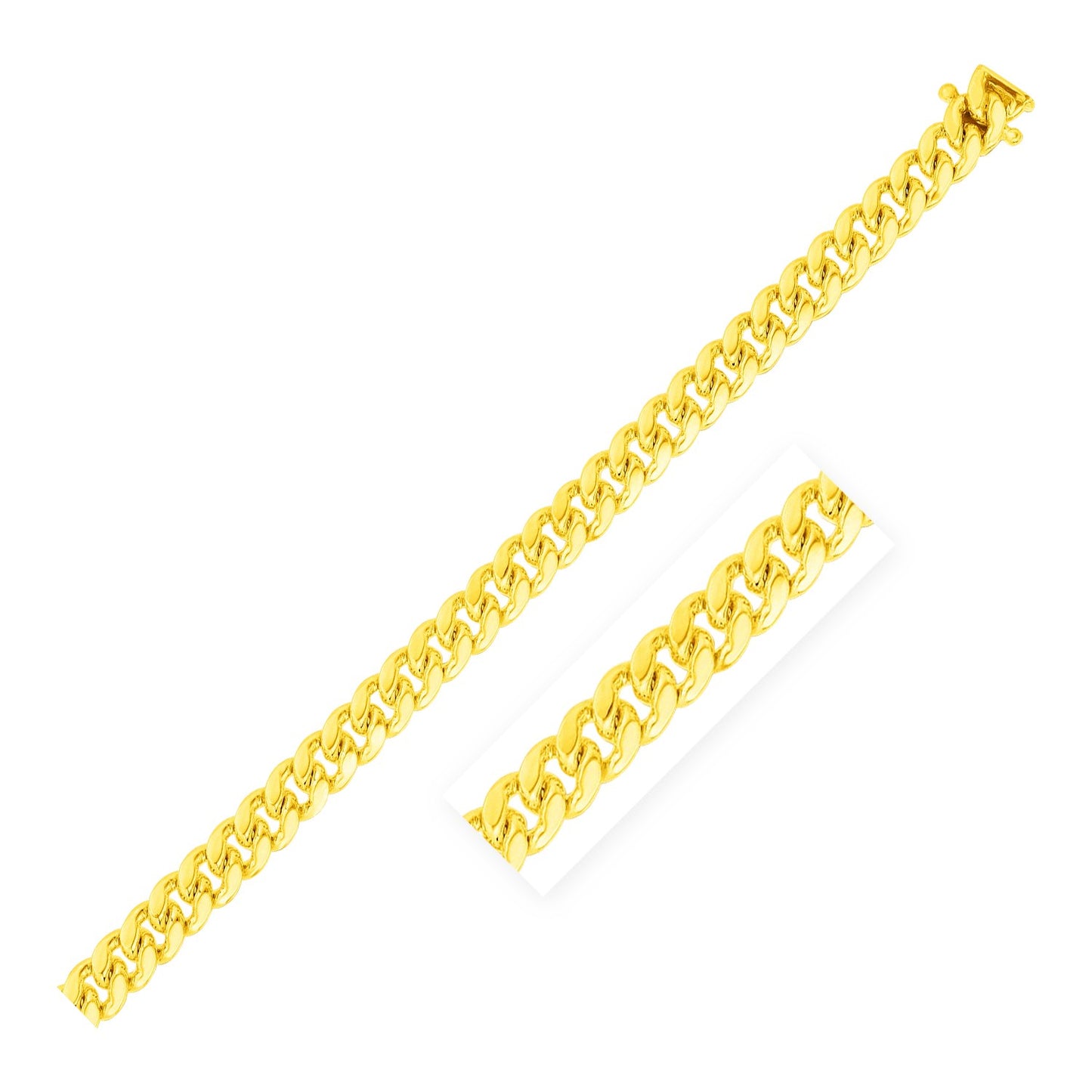 14k Yellow Gold Classic Miami Cuban Solid Bracelet (6.10 mm)