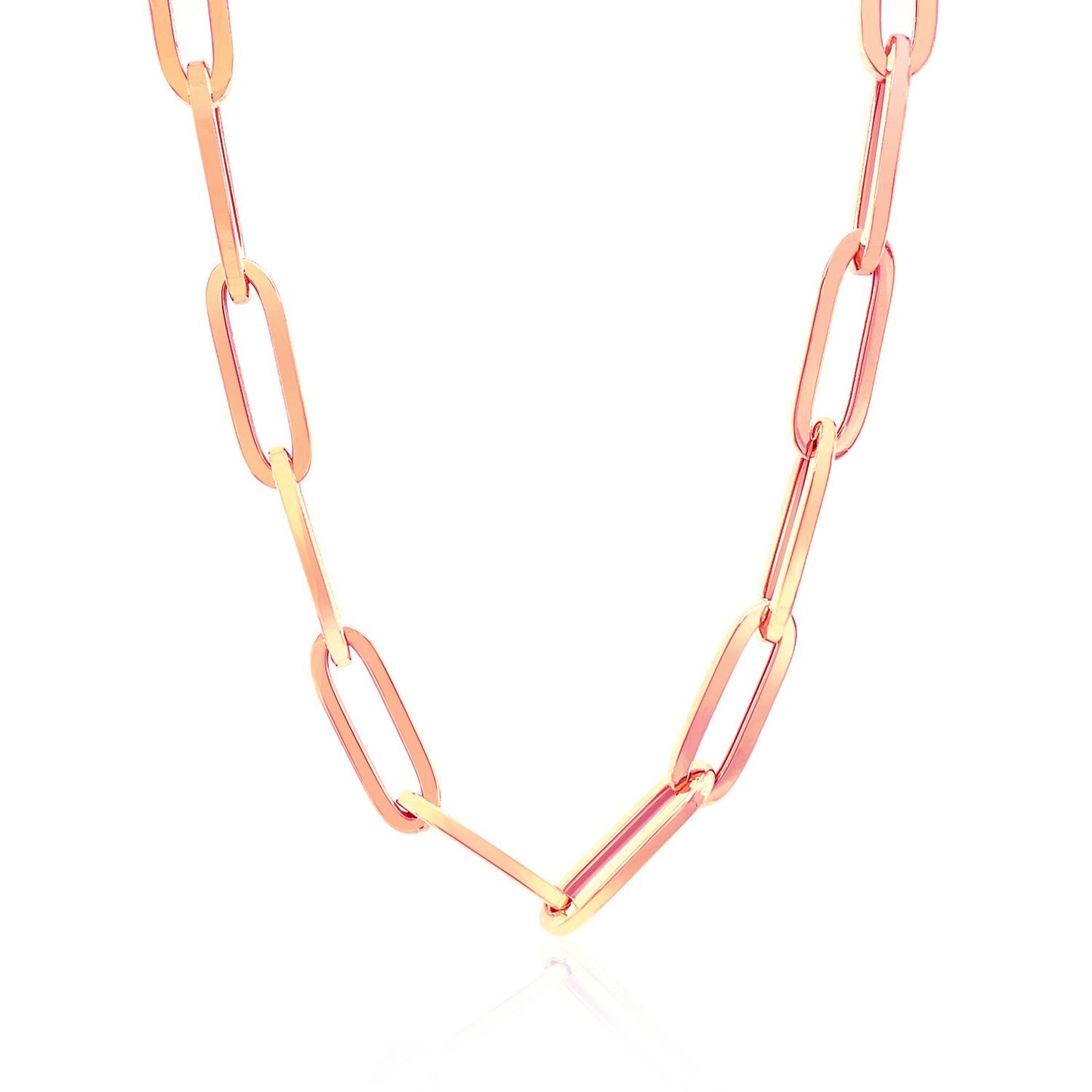 14K Rose Gold Wide Paperclip Chain (6.10 mm)