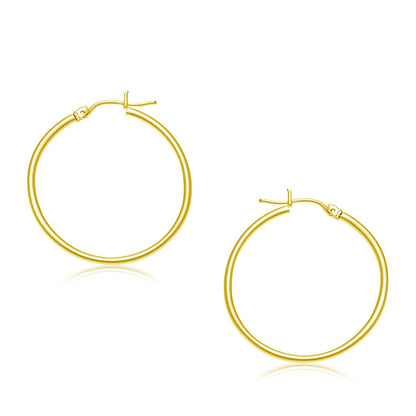 10k Yellow Gold Polished Hoop Earrings (2x30mm)