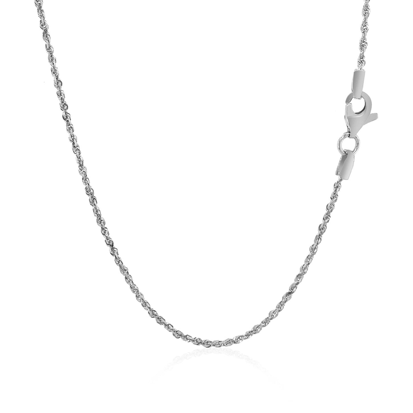 10k White Gold Solid Diamond Cut Rope Chain (1.40 mm)