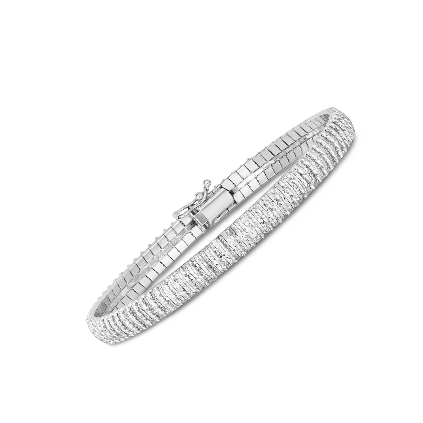 14k White Gold Diamante Flex Bracelet (5.80 mm)